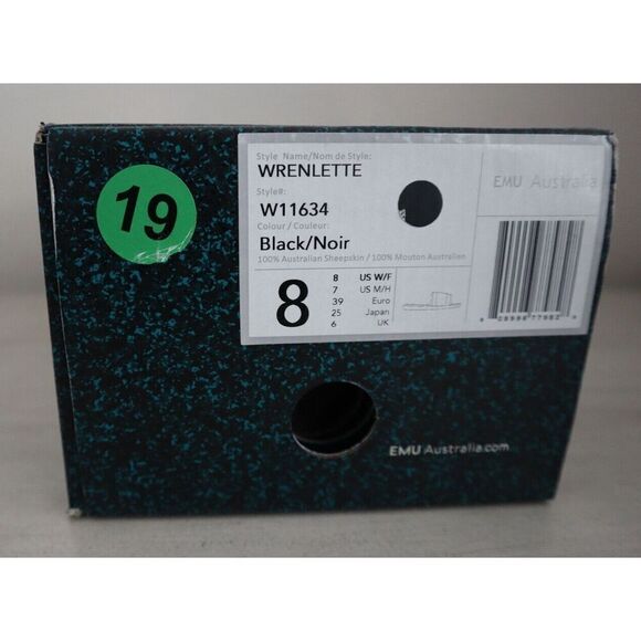 Emu W11634 Women's 8 Men's 7 Black Wrenlette Australian Sheepskin Spa Slippers - Picture 9 of 9